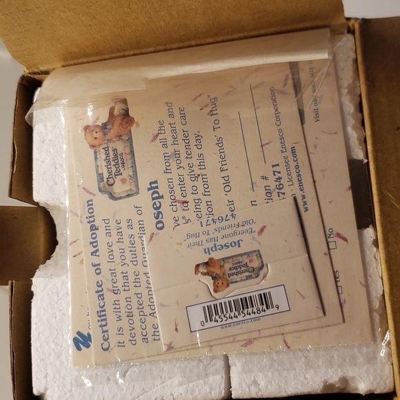 NIB Cherished Teddies Joseph Figurine, Item #476471, Baby on Chair with Blankie - Picture 7 of 7